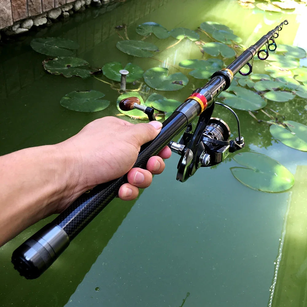 Spinning Fishing Rods Big Ring 1.8M 2.1M 2.4M 2.7M 3.0M 3.6M Hard Telescopic Fishing Rod Ultra Light Pole Lure Carp Travel Ocean