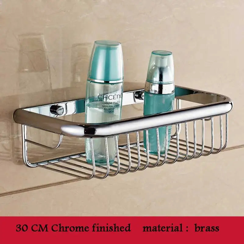 BAKALA Brass Bathroom Accessories Corner Shelf  Finished Wall Mounted Bath Shower Caddy Storage Holder BR-6716