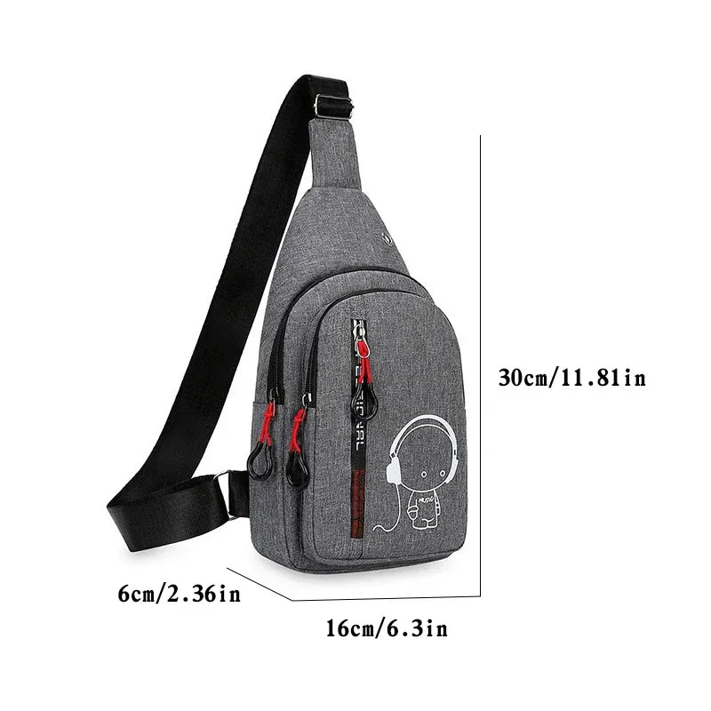 New Casual Fashion Chest Bag Men's Shoulder Bag Male Hand Crossbody Korean Cycling Backpack Trend Chest Bag Portable Hand Bags