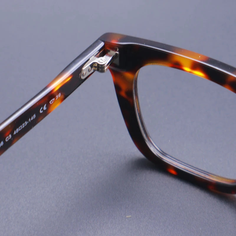 Handmade Acetate Glasses Frame Men Vintage Square Ultra Light Rivet Eyeglasses Frame Women Retro Luxury Brand Designer Eyewear