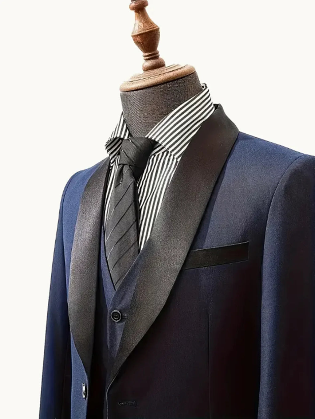 3pcs Men's Party Suit with Lapel Collar, Polyester And Viscose Blend, Skinny Fit, Solid Color, Long Sleeve, Button Front, Pants,