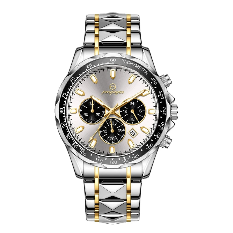 2025 Men Watch Top Brand Luxury Sports Quartz Mens Watches Full Steel Waterproof Chronograph Wristwatch Men Relogio Masculino