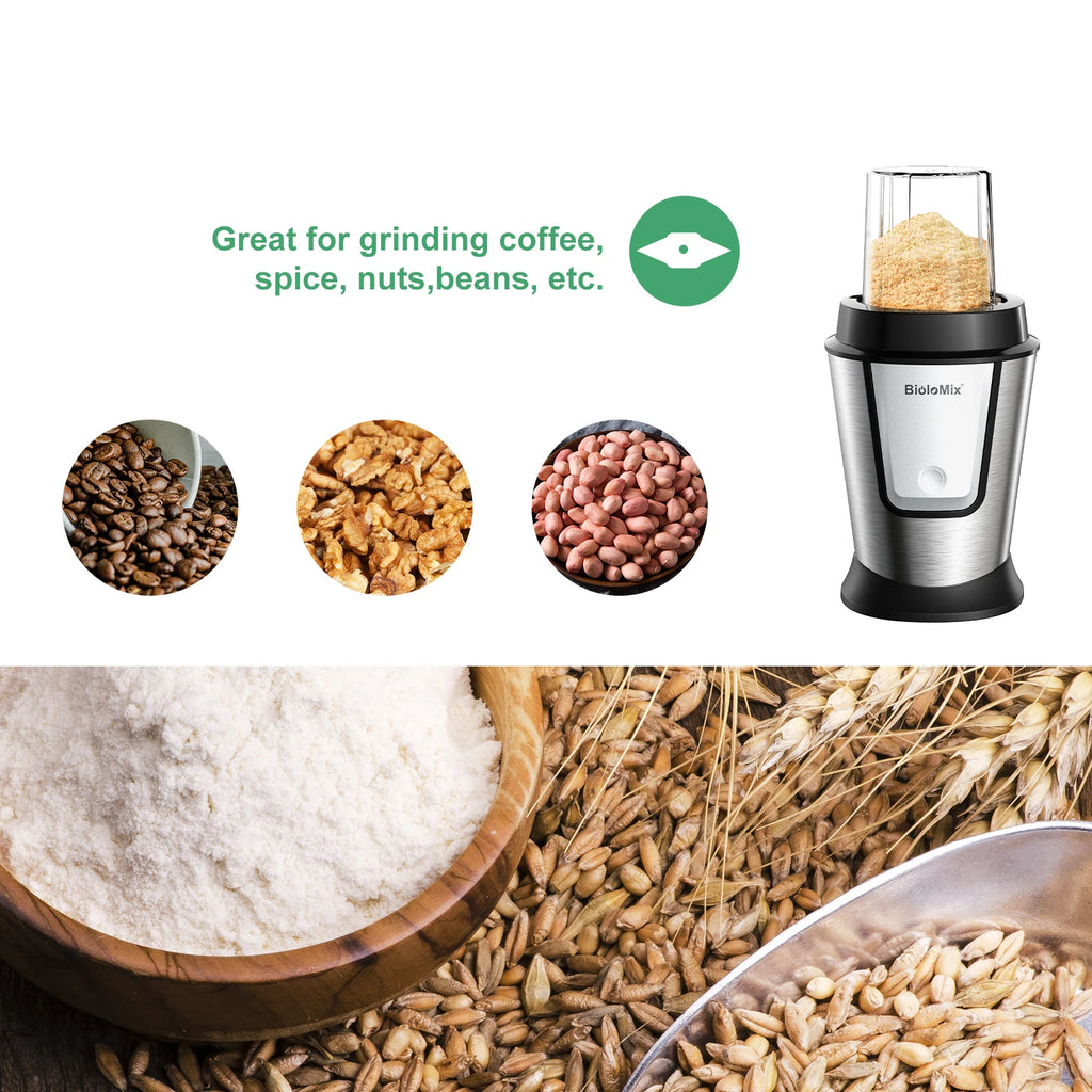 BioloMix 700W 3-in-1 Multifunctional Portable Food Processor Juicer Blender Smoothie Mixer Food Chopper Dry Grinder for Kitchen