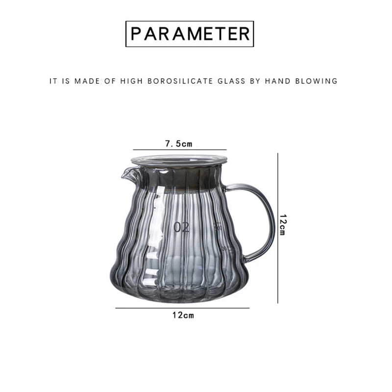 Leeseph Coffee Carafe, High Borosilicate Glass Coffee Server for Pour Over Coffee Ware Clear Pot with Rubber Lid, 600ml/20oz