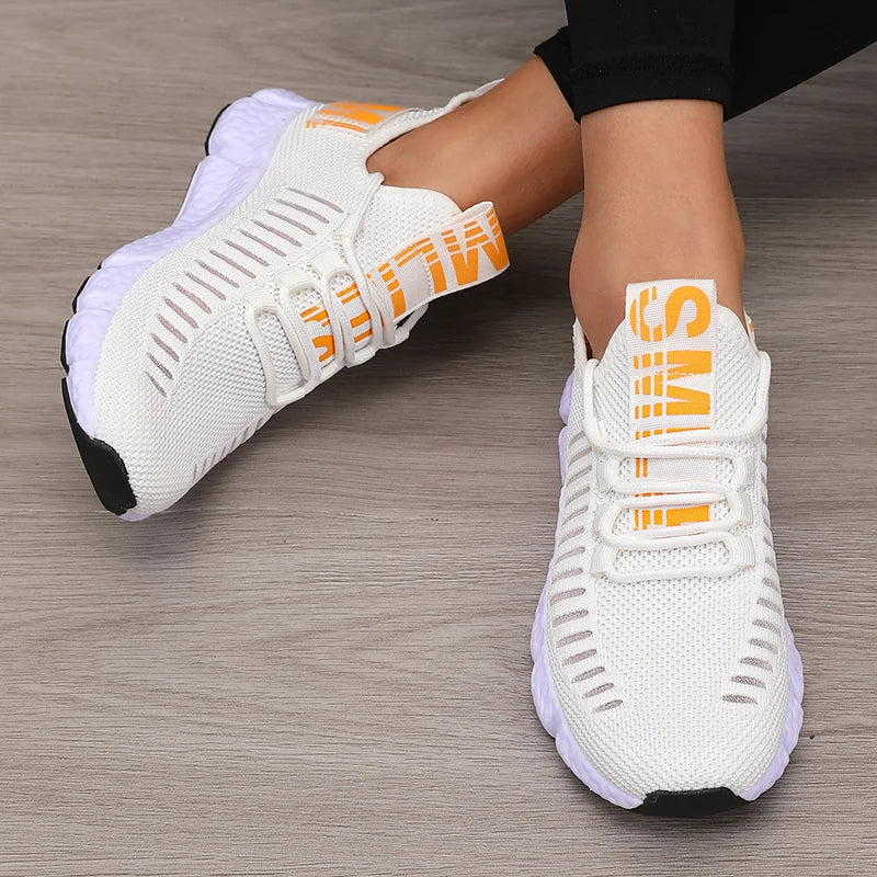 Women's Platform Sports Shoes with Fashionable Trendy Design Breathable Comfortable Shoes Outdoor Hiking  Walking Casual Shoes