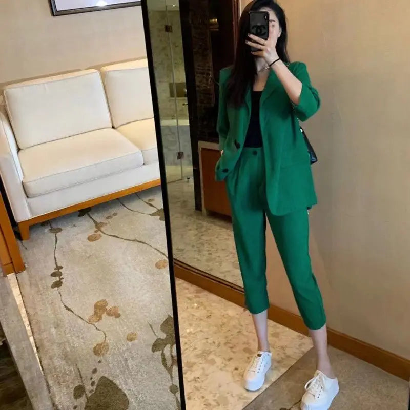 Casual Suit Jacket Two Piece Sets for Women office Fall Outfits Fashion Women's Blazer and Pants Suits Set 2 Elegant Pieces 2024