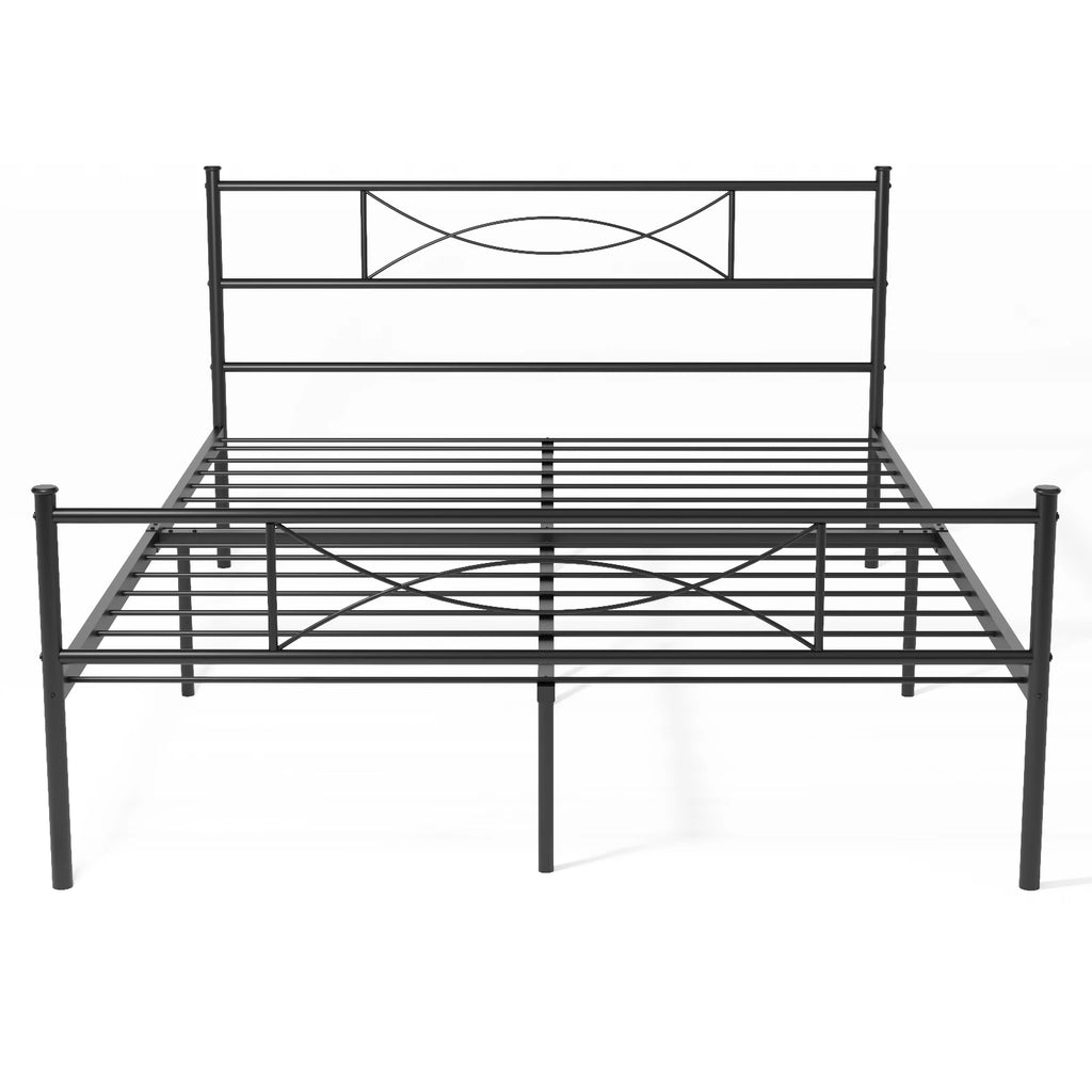 Full Bed Frame with Headboard Full Size Metal Platform Bed with Under Bed Storage, Box Spring Needed