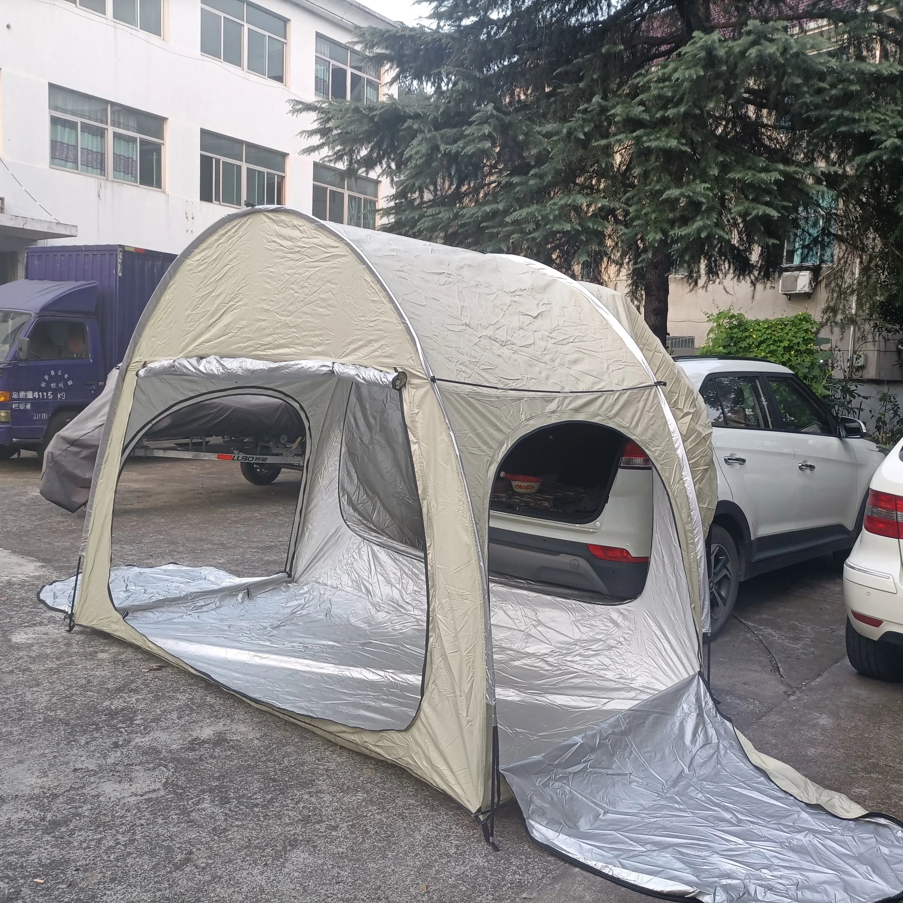 SUV Car Tent for Camping, SUV Tailgate Shade Awning Tent, Outdoor car Tent with Three Door Design, Vehicle Camping Tents