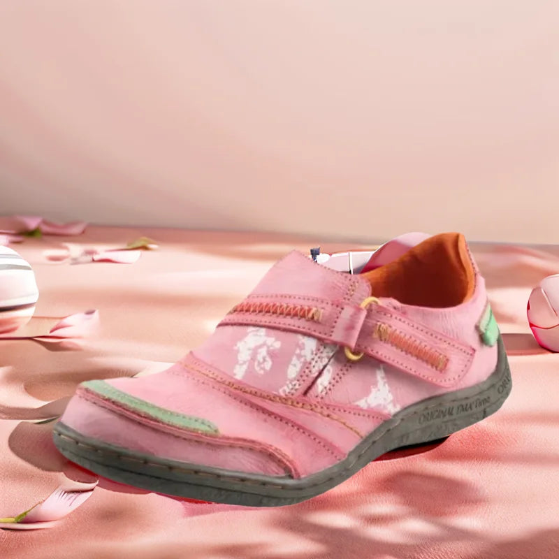 TMA EYES Women's Paneled Leather Casual Shoes Spring Autumn Collection Comfortable Footwear