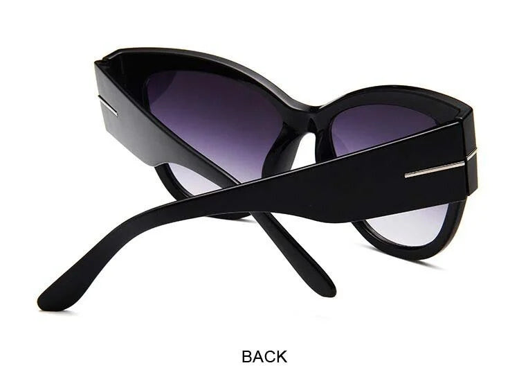 Women Sunglasses  New Fashion Brand Designer Cat Eye Female Gradient Points Sun Glasses Big UV400