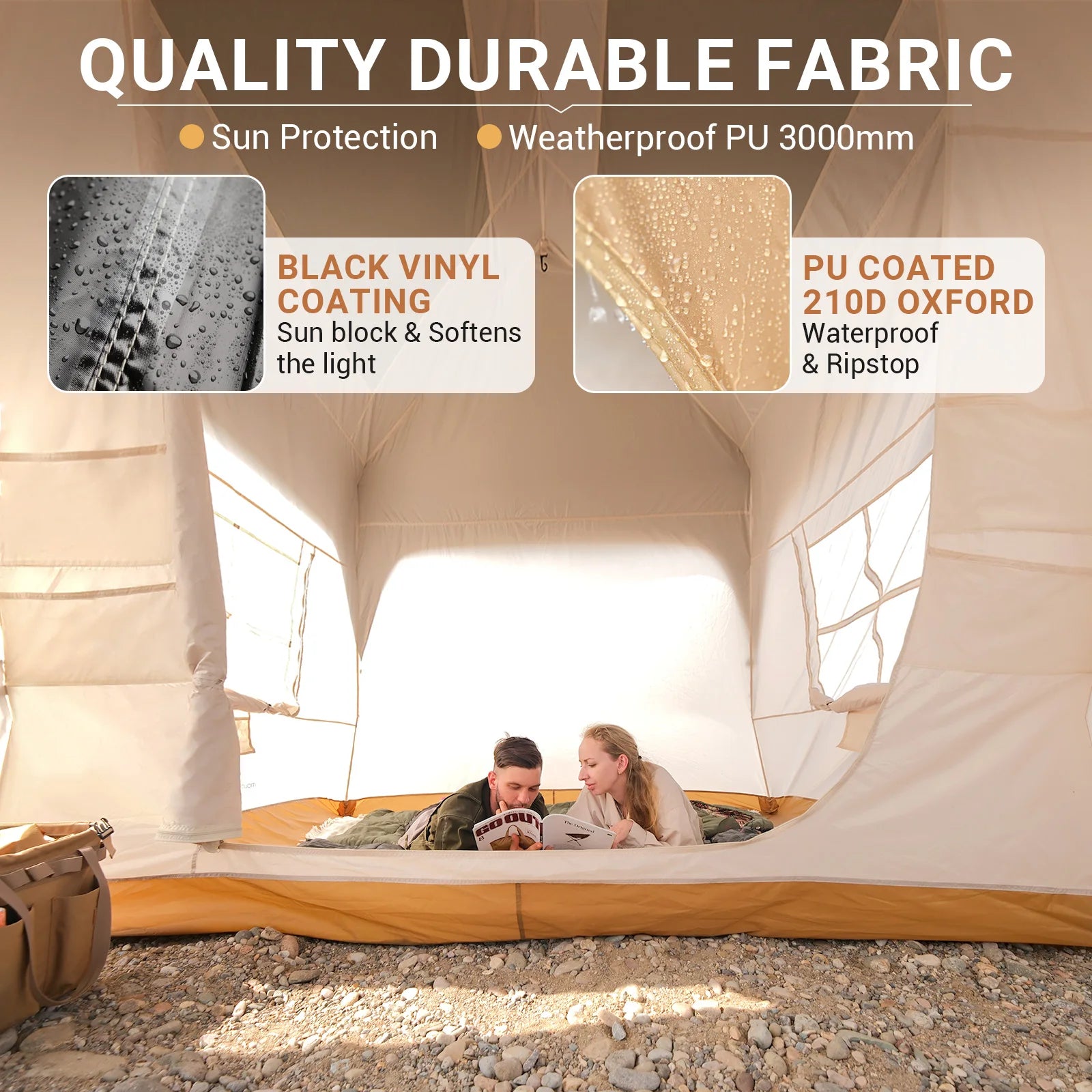 KingCamp Quick-open Tunnel Tent, Camping Tent Tunnel Tent With Screened Porch Room Awning For Travelling Outdoor Hiking