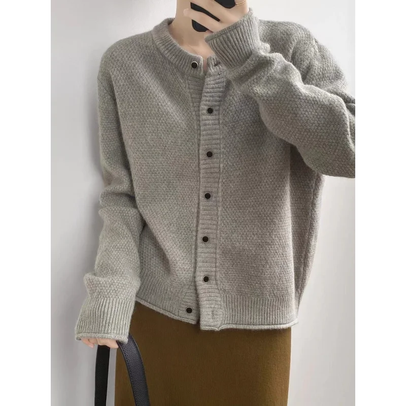 Sweater Coat for Women Autumn Winter New Collection High-End Loose Knit Cardigan