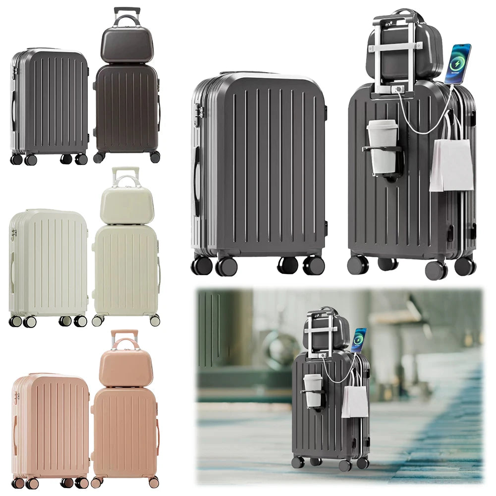 12 Inch 20 Inch 24 Inch Trolley Case Luggage Set with Spinner Wheels Large Capacity Luggage Set Zipper Trolley Luggage Bag Case
