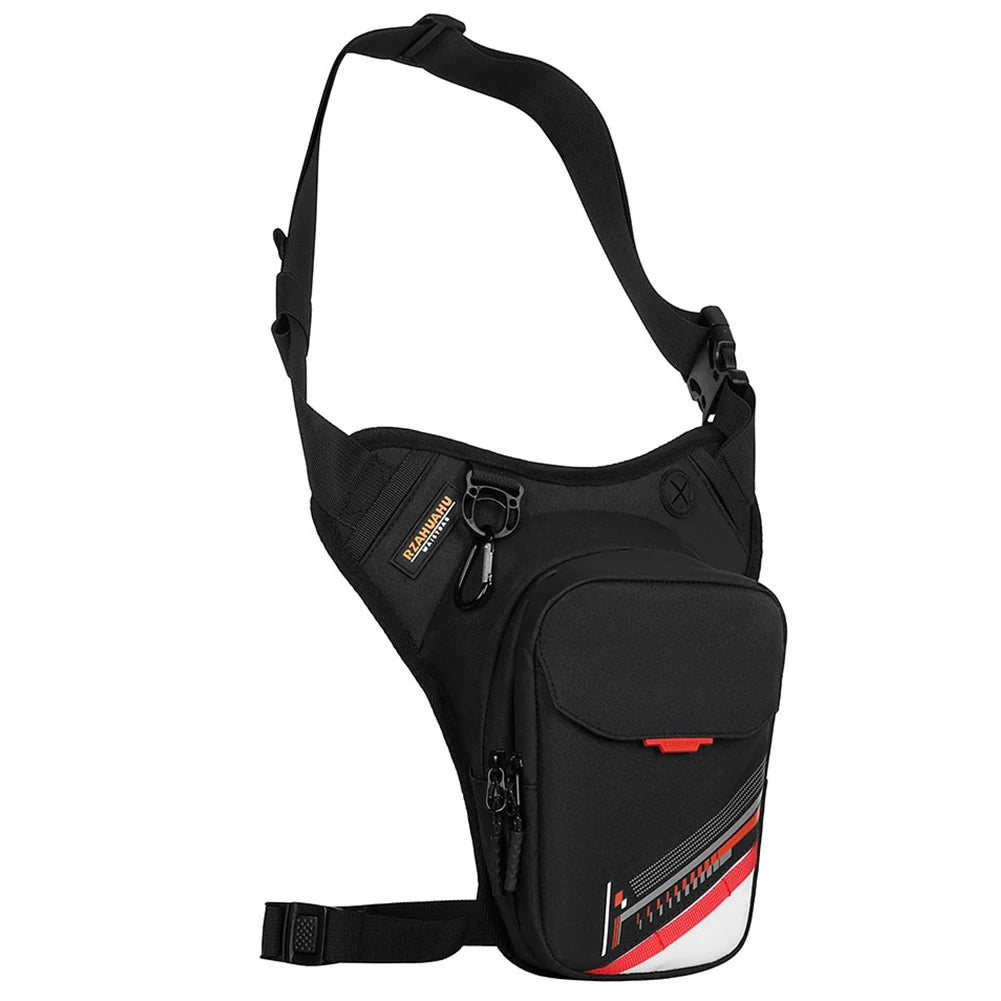 Men Motorcycle Thigh Bag Waterproof Multifunctional Waist Bag Reflective Large Capacity for Hiking Camping Fishing