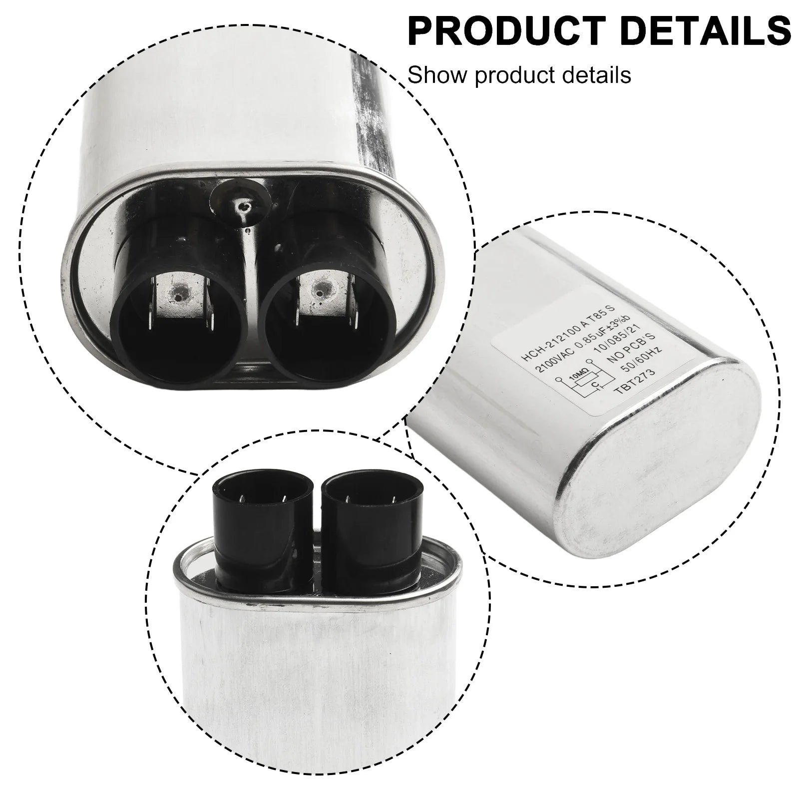 Microwave Oven High Voltage Capacitors 0.85uF / 0.9uF / 0.95uF / 1.05uF / 1.08uF Kitchen Appliance Microwave Oven Parts