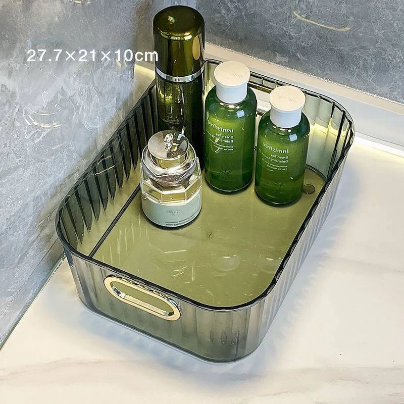 Cosmetics Box Desktop Storage Drawer Stackable Storage Box with Handle Makeup Organizers Basket Poatable Sundries Acrylic Rack