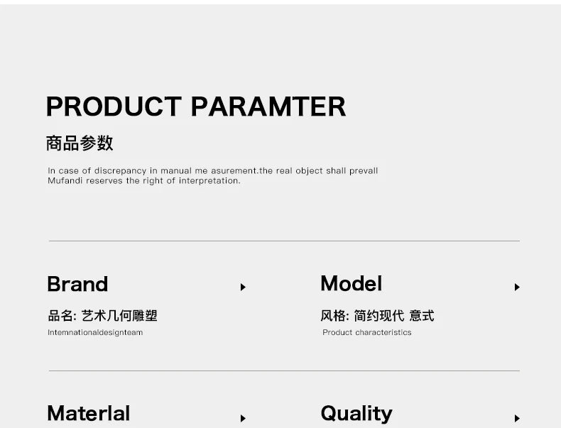 Home Decor Abstract Art Sculpture Large Ornament Living Room Bedside Table Sofa Tea Table Decoration Housewarming Gift