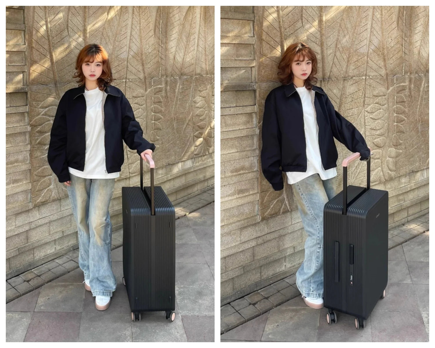 Wide Handlebar Rolling Luggage High-quality Durable PC Material Travel Balance Trolley Suitcase with 360° Spinner Wheel TSA Lock