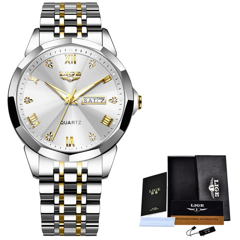 LIGE New Fashion Watch Women Top Brand Ladies Creative Steel Women Bracelet Watches Female Waterproof Clocks Relogio Feminino