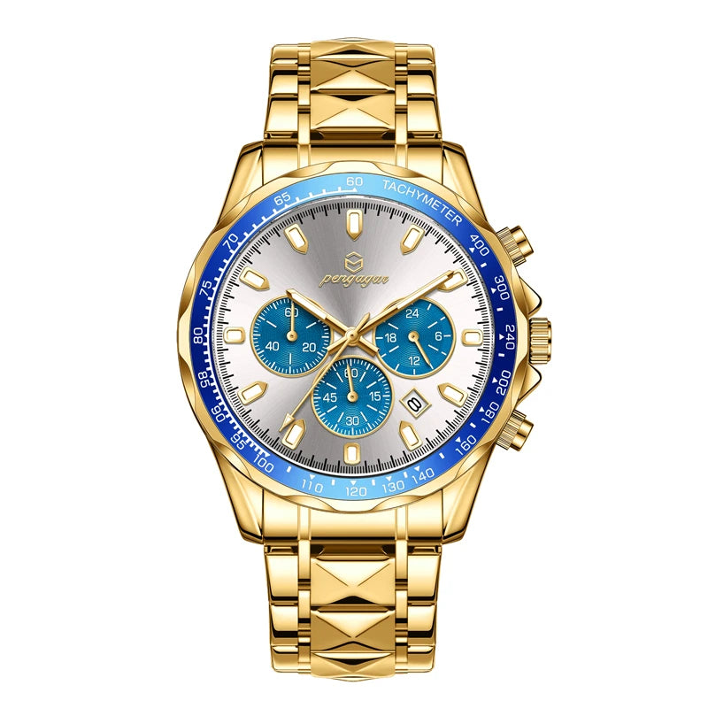 2025 Men Watch Top Brand Luxury Sports Quartz Mens Watches Full Steel Waterproof Chronograph Wristwatch Men Relogio Masculino