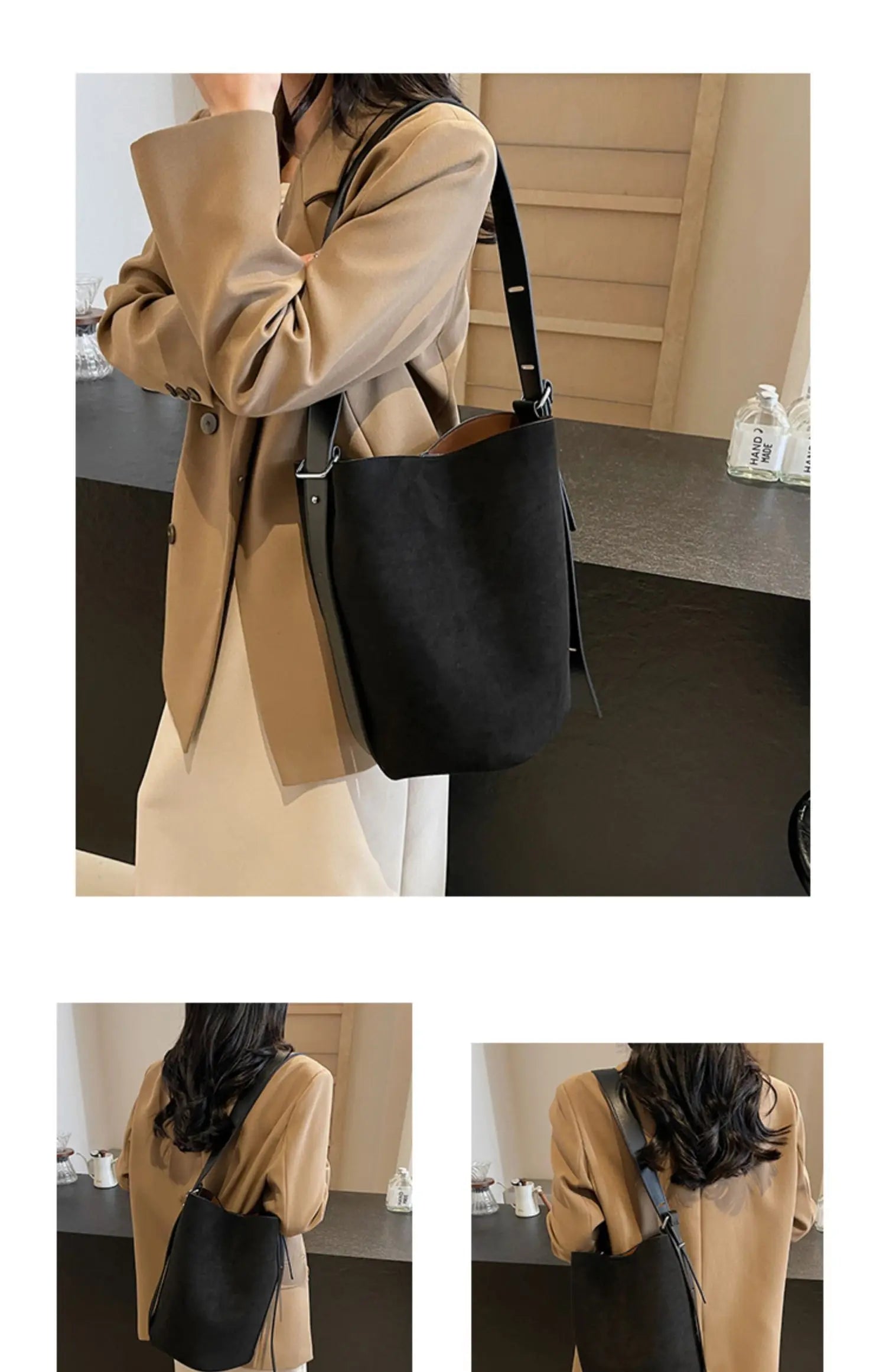 Retro Frosted Buet Bag Large Capaci Commuter Women's Single oulder Slant Cross Bag Soft PU Material Buet ape