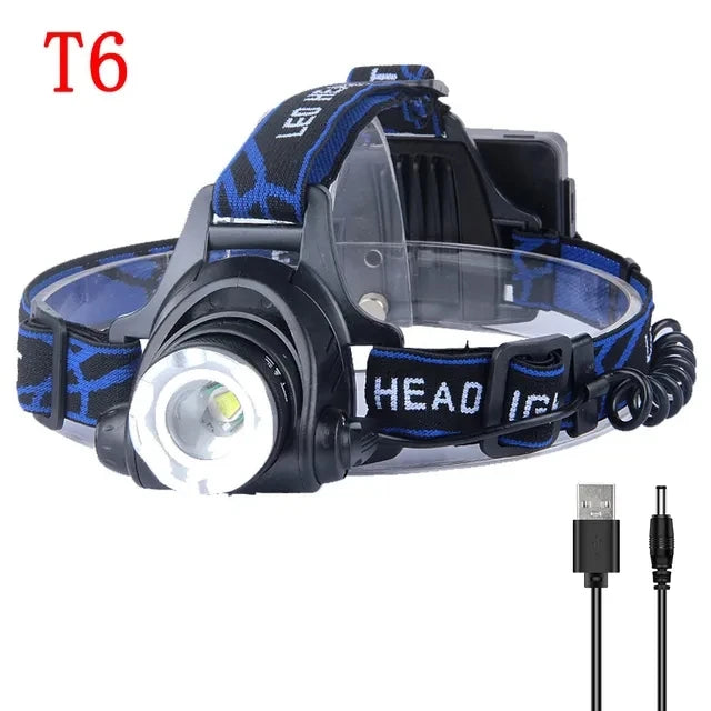 Powerful LED Induction Headlamp Use18650 Rechargeable battery Headlight Aluminium Outdoor camping Lamp High Lumen Head Torch