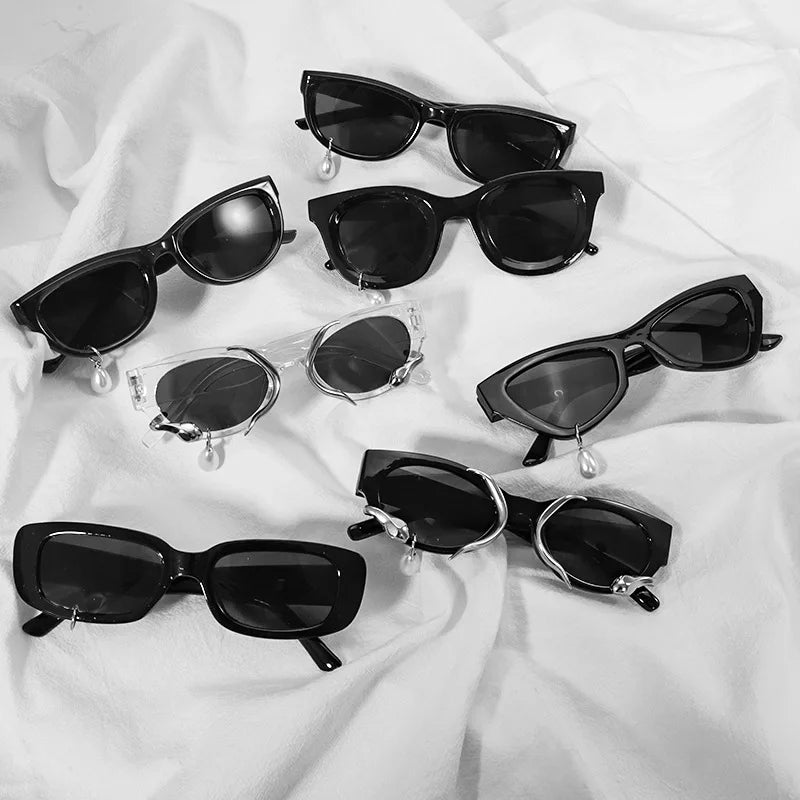 Pearl earrings water drop Designer sunglasses personalized niche sunglasses cat eye glasses for men and women