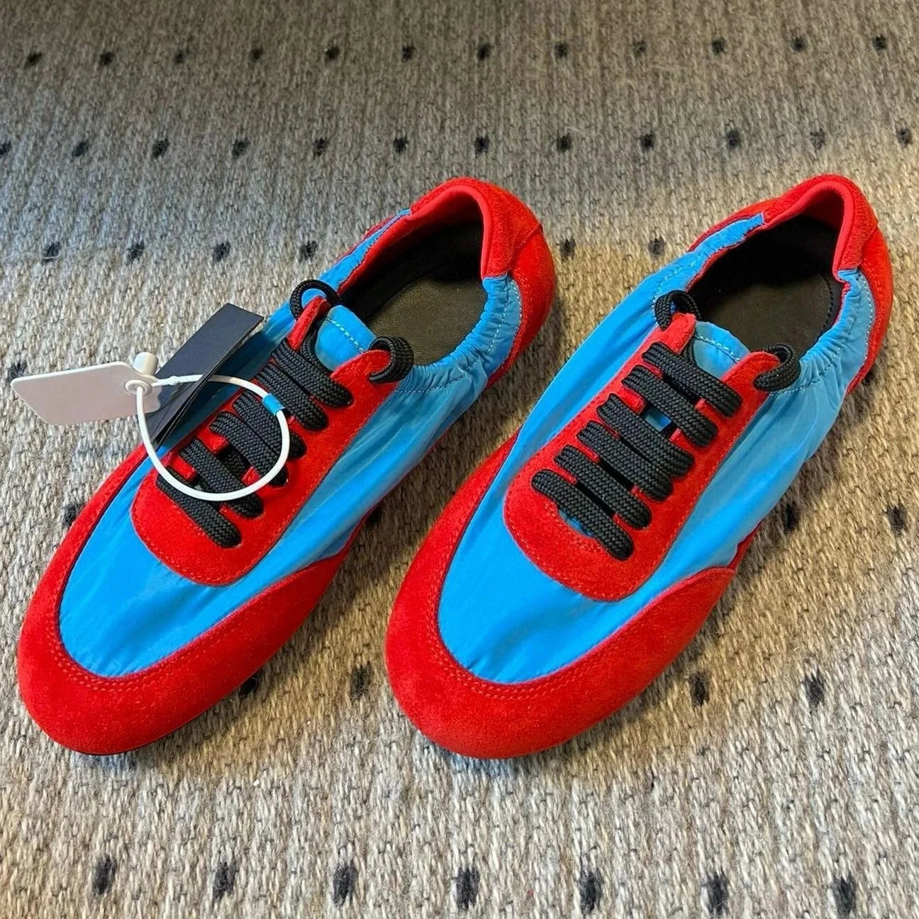 Spring Autumn Genuine Leather Round-Toe Lace-Up Tennis Shoes German Sneakers Casual Shoes Athletic Shoes Handmade Bota Feminina