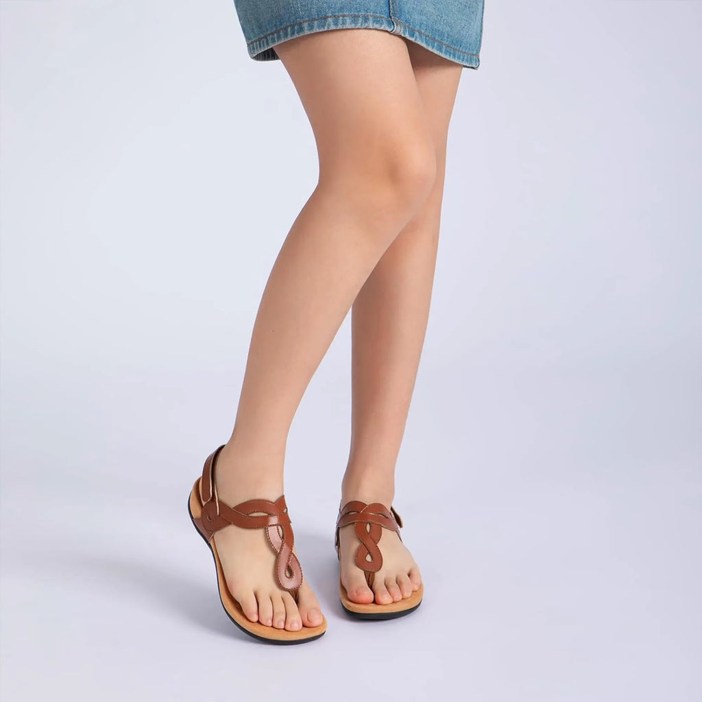 Women's Orthopedic Arch Support Sandals Comfortable Thong T-Strap Orthotic Casual Flat Sandals