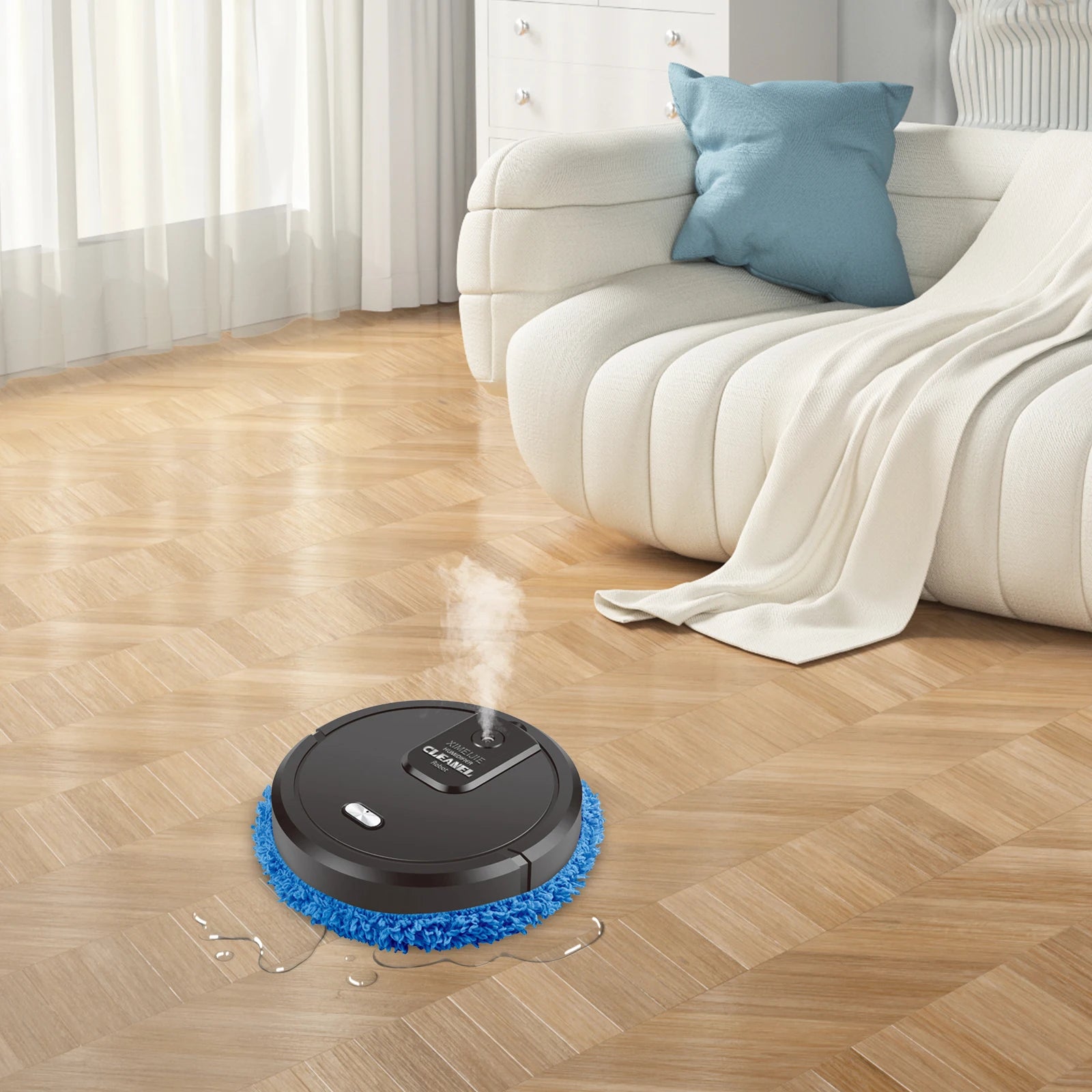3.7V ABS Automatic Mopping Cleaner Machine 5W USB Charging Intelligent Sweeping Robot 1200mAh Battery Mopping Machine