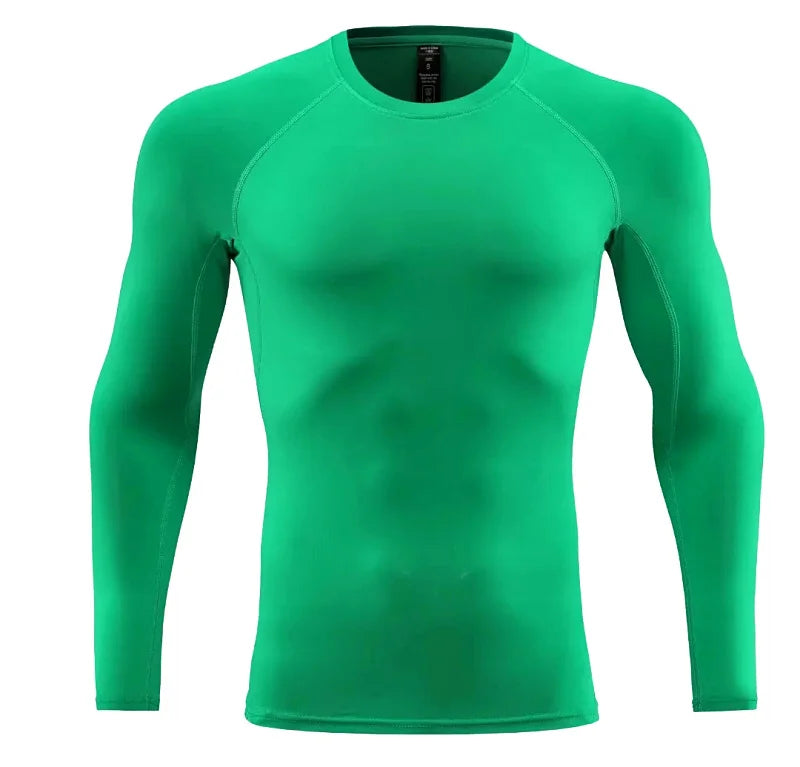 Men Long Sleeve Slim Tops Tees Sportswear Gym Fitness Compression T-shirt Running Football Jersey Outdoor Jogging Tight Quick
