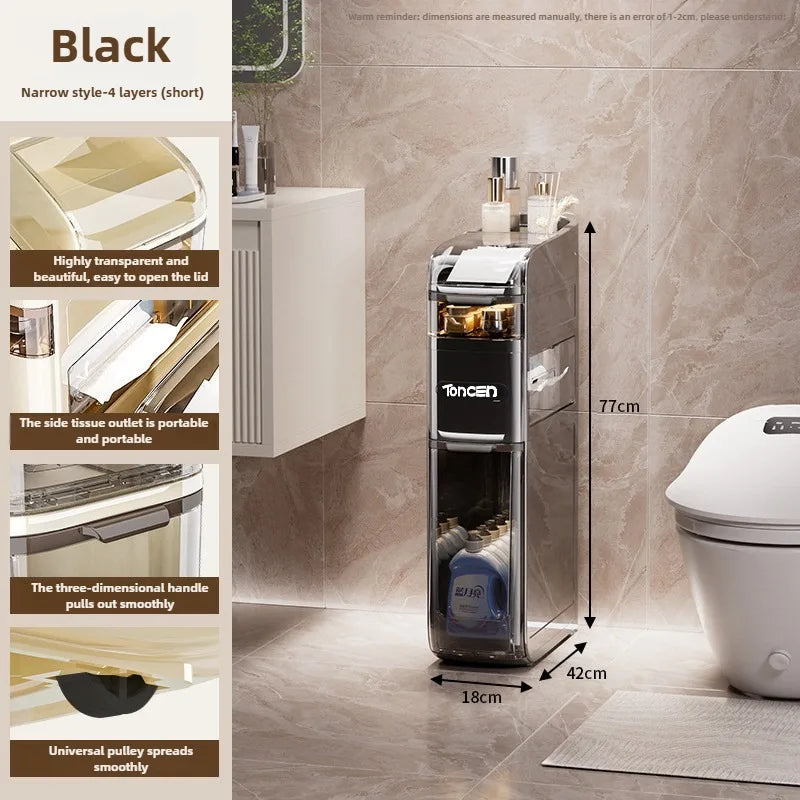 Bathroom crevice cabinet, bathroom living room storage cabinet, multifunctional storage cabinet, storage rack, large capacity