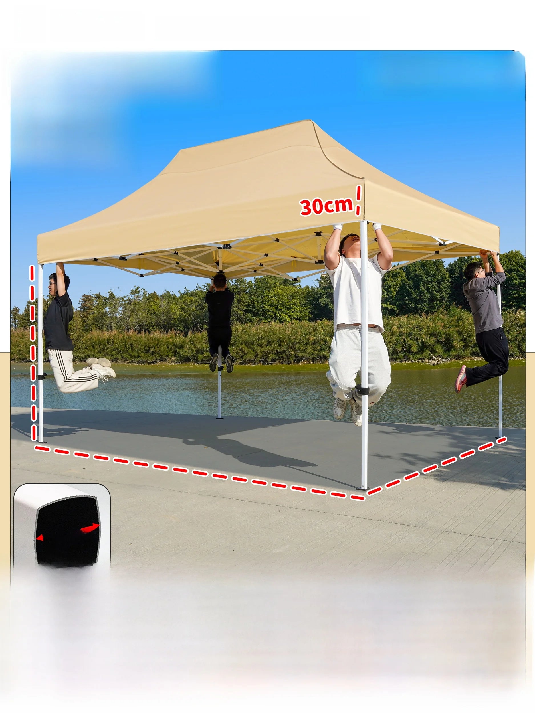 Thiened Four-Legged 3x6 Meters Tent Outdoor Rain And Sun elter Stall Special Outdoor Cam Travel Supplies Canopy