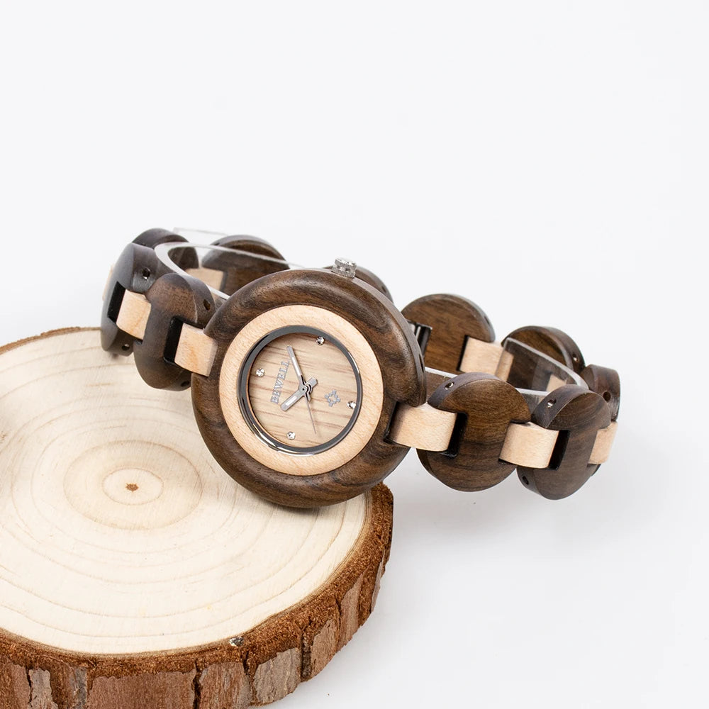 Natural Wooden Women Watches Watch Handmade Quartz Wood Watch Sport Unique Wristwatch for Women