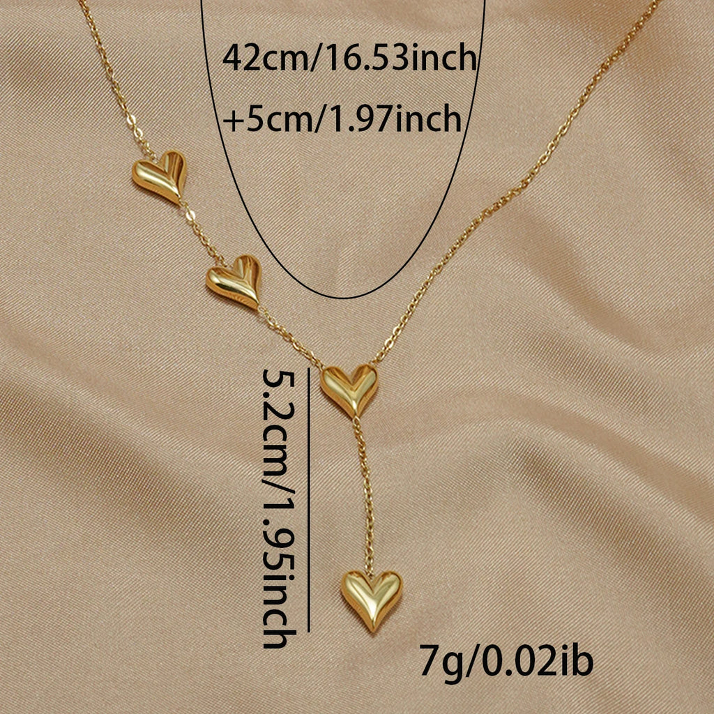 Lxalry 18K Gold-Plated Heart Necklace, Recycled Steel, Minimalist, Hypoallergenic, Ocean-Safe, Everyday Elegance Glow