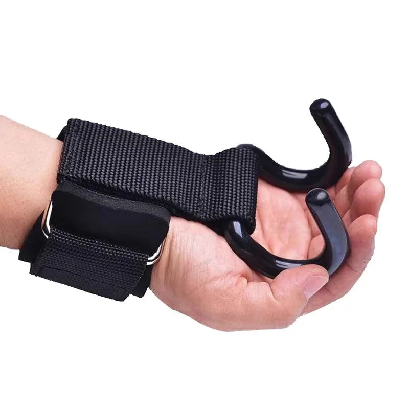 2Pcs Fitness Power Hooks Pull-Up Hard Pull Training Anti-Fall Lifting Hook Power Hook Grip Wrist Strap Pull-Up Hand Straps