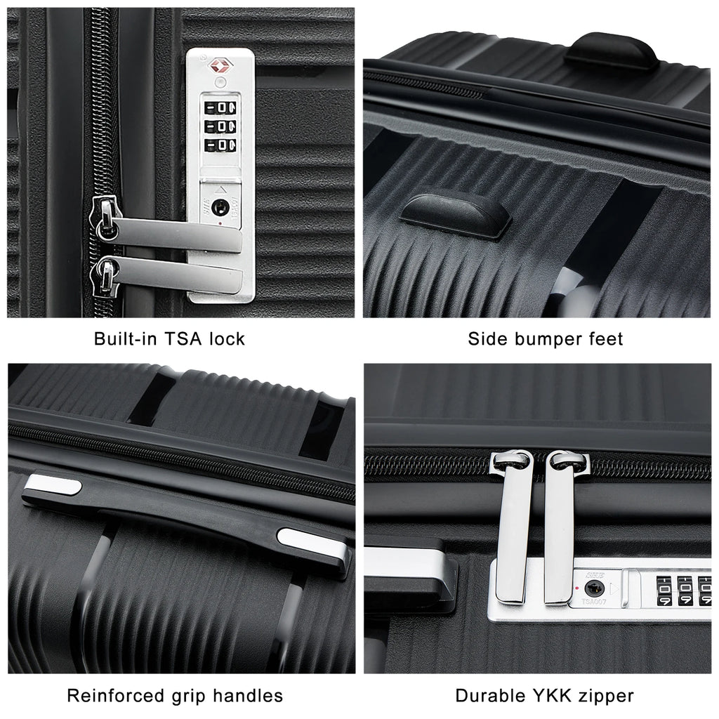 Travel Suitcase Rolling, Carry on Boarding Luggage Cabin Set with Cosmetic Case Spinner Wheels Travel Trolley Case 13 20 Inch