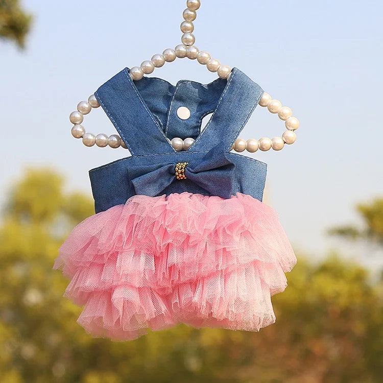 Pet clothes dog dress cute color skirt Suspender skirt pet supplies
