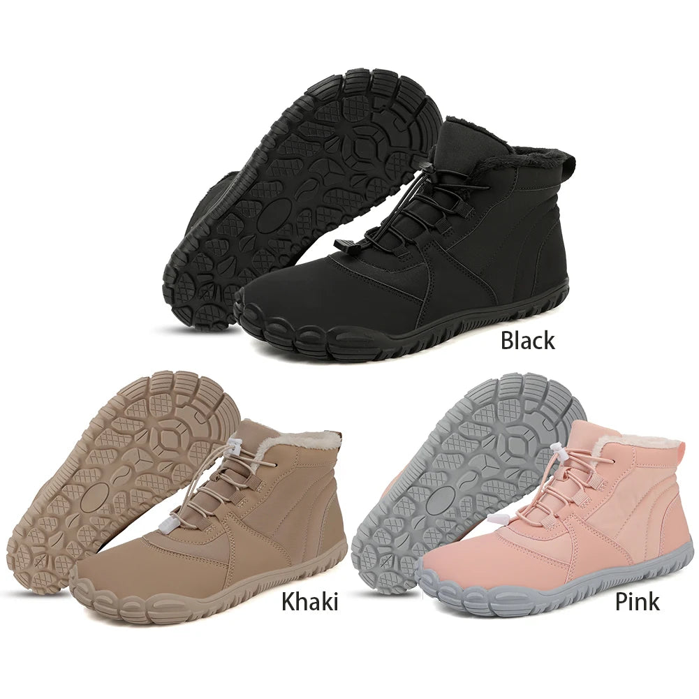 Winter Snow Boots Barefoot Hiking Shoes Anti Slip Cold-Proof Trekking Shoes Lightweight High-Top Booties for Men Women