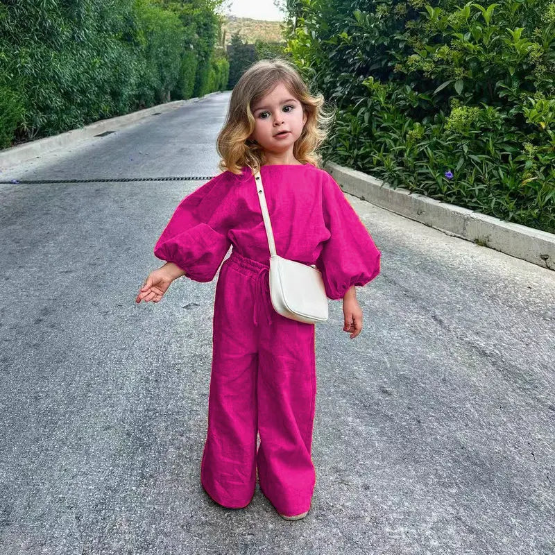 2025 Baby Girl Clothes Sets Autumn Long Sleeve Shirt Tops+ Loose Pants Fashion Children's Kids Girls Clothing Outfits 1-8Years