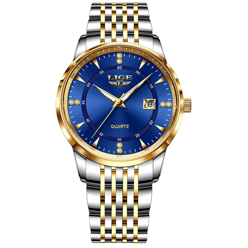 LIGE New Waterproof Watches Women Fashion Women's Bracelet Watch Top Brand Luxury Date Quartz Watch for Women Relogio Feminino