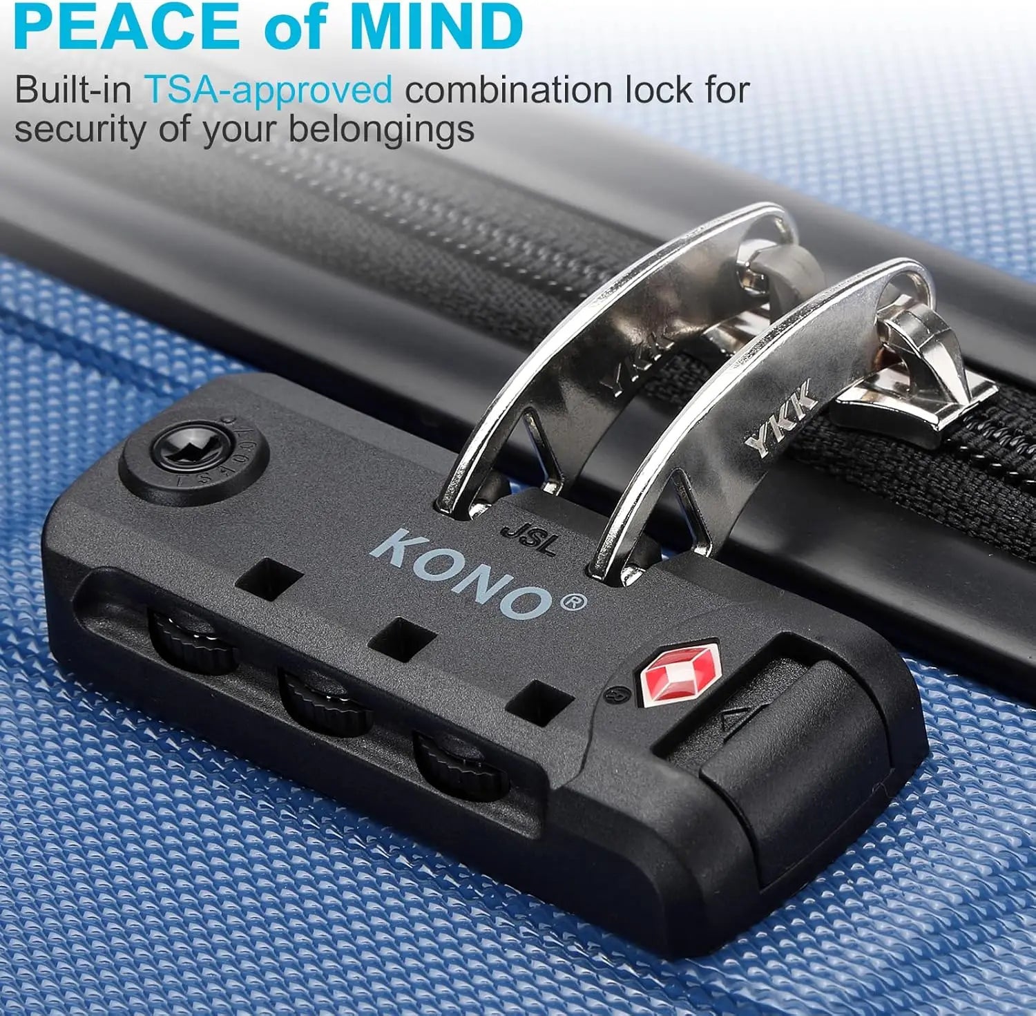 Kono 3 Piece Luggage Sets Expandable(only 28") Lightweight with Spinner Wheels TSA Lock Hardside Travel Rolling Suitcases