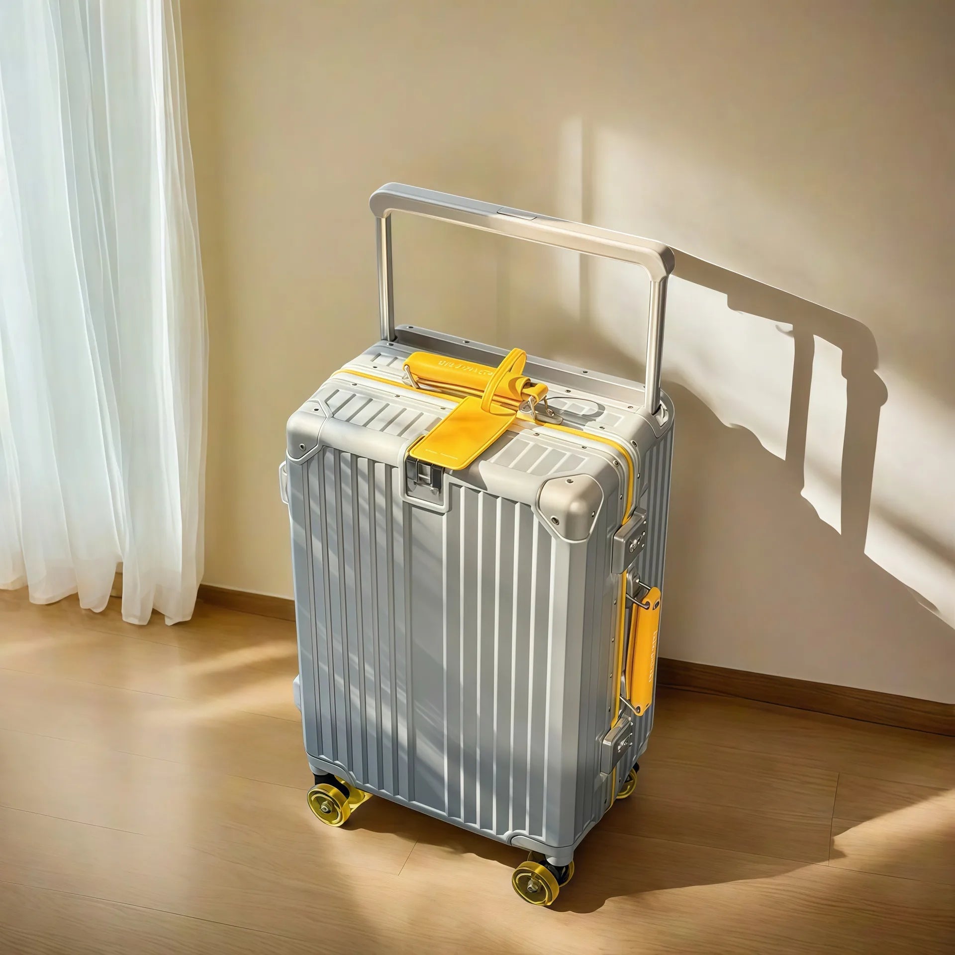 Wide Handlebar Rolling Luggage Large Capacity Travel Aluminum Frame Trolley Suitcase with Colorful Silent Spinner Wheel TSA Lock