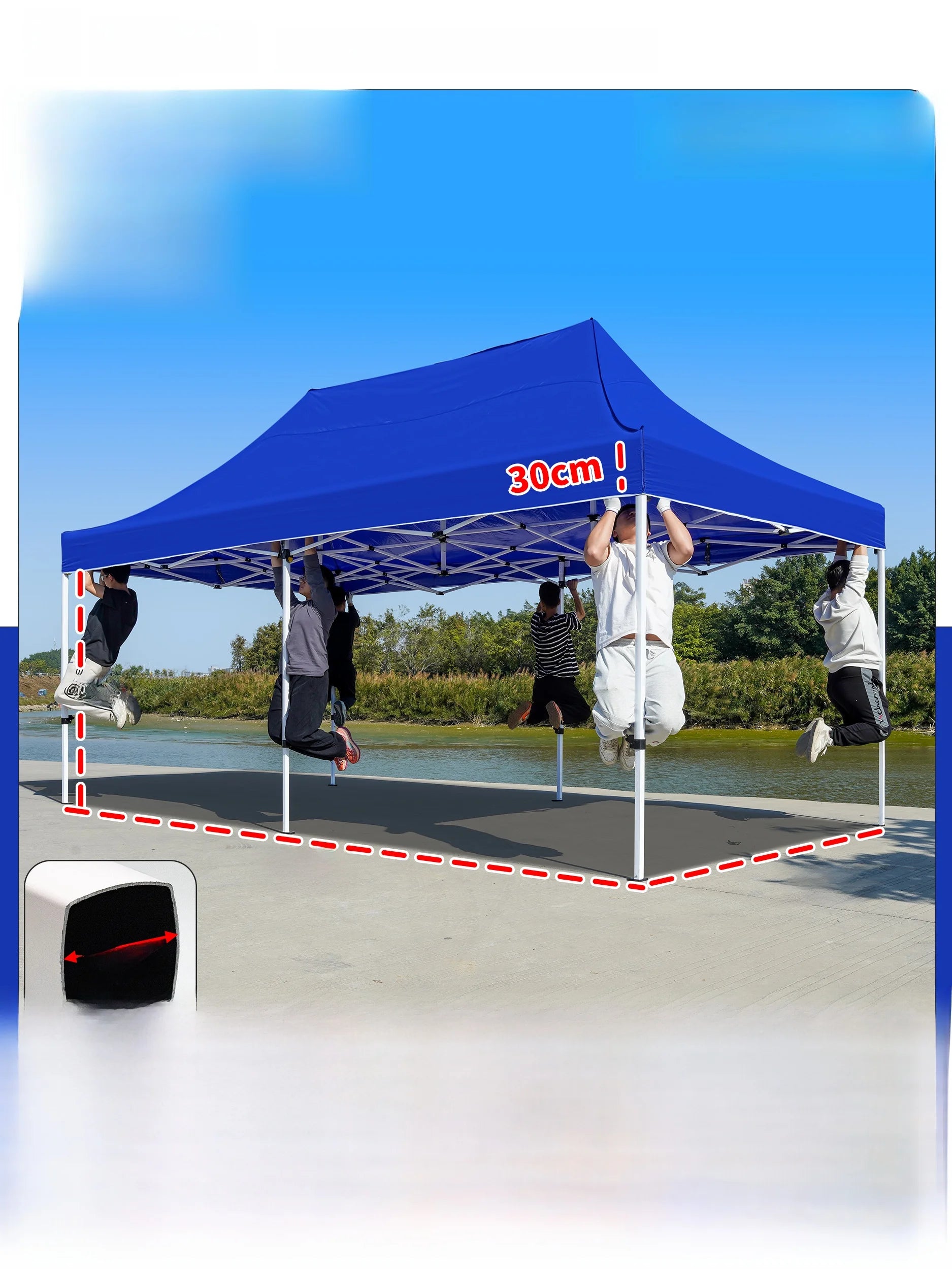 Thiened Four-Legged 3x6 Meters Tent Outdoor Rain And Sun elter Stall Special Outdoor Cam Travel Supplies Canopy