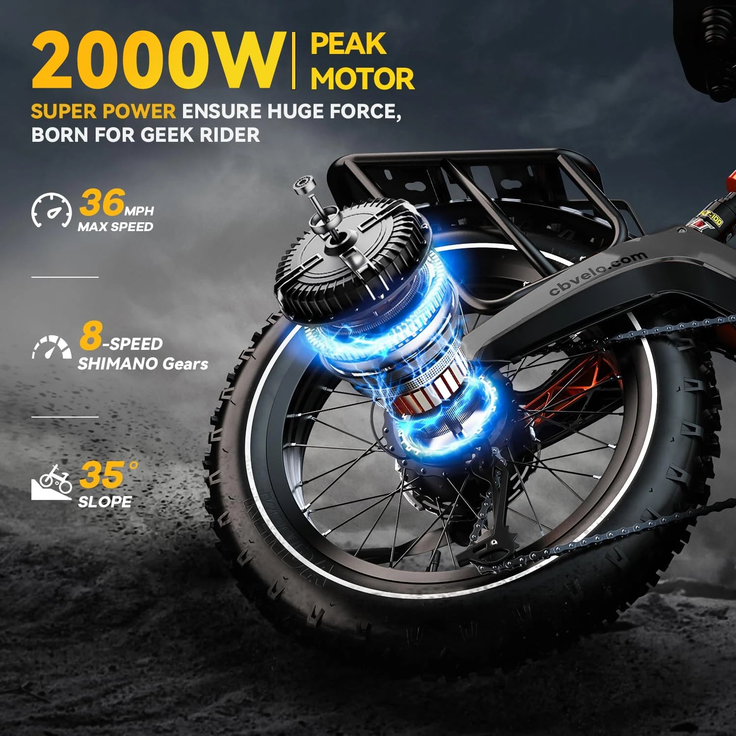 1000W(Peak 1500W)Folding Electric Bike for Adults,35MPH 100Mile,48V 25Ah Removable Battery,20" x 4.0 Fat Tire Foldable Electric