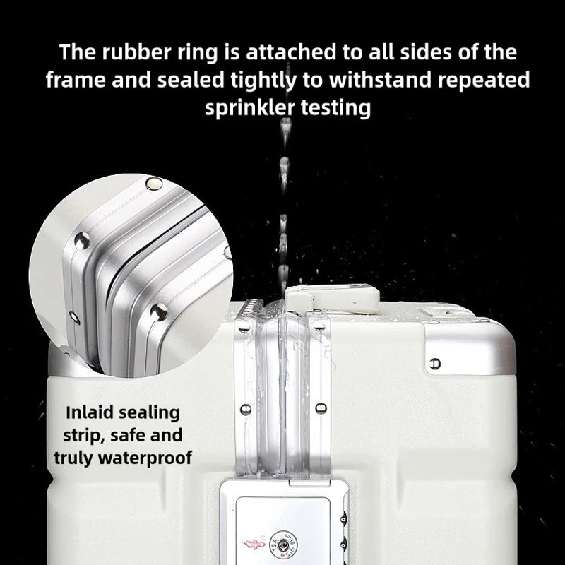 Large Size Travel Wheeled Suitcases With Aluminum Frame Anti-Collision Waterproof Carry On Luggage Carrier Trolley Case For Men