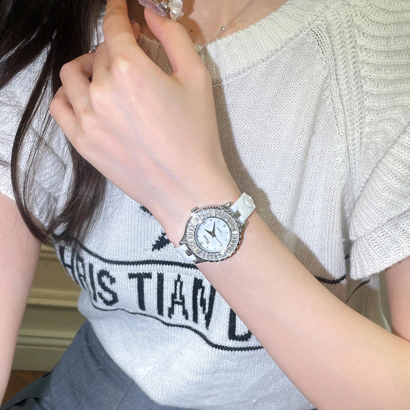 High end luxury watch for women, authentic workplace small dial, 2025 new quartz watch, gift women's watch