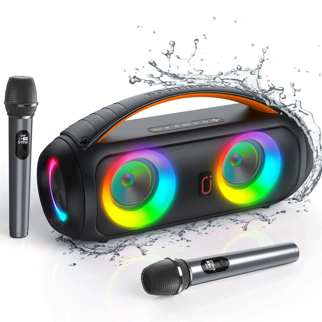 Portable Bluetooth Wireless Speaker, Loud Boombox Speaker with Subwoofer, Powerful Deep Bass Stereo Sound, IP65 Waterproof