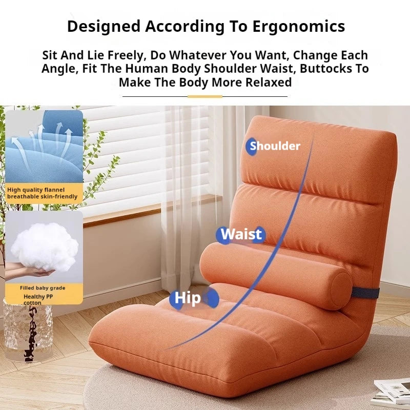 Lazy Person Sofa Single Bedroom Bay Window Tatami Folding Backrest In Bed Dormitory Sleepable And Reclining Small Sofa Cushion