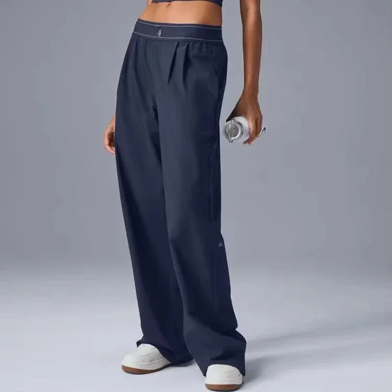 AL Women's Suit Pants Loose Casual Outdoor Comfortable Suit Pants Suit Trousers Sports High Waisted Straight Leg Wide Pants